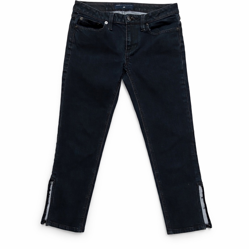 Marc by Marc Jacobs dark wash capris jeans ankle slit cropped denim